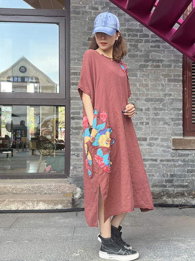 Women's Summer Stylish Patch Side Pocket  A-Line Dress