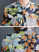 Vintage Floral Tiered Maxi Dress in Soft Polyester, Effortless Elegance