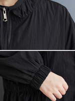 City-to-Weekend Confidence Coat-Dress — Flowing Tiered Zip-Front Midi
