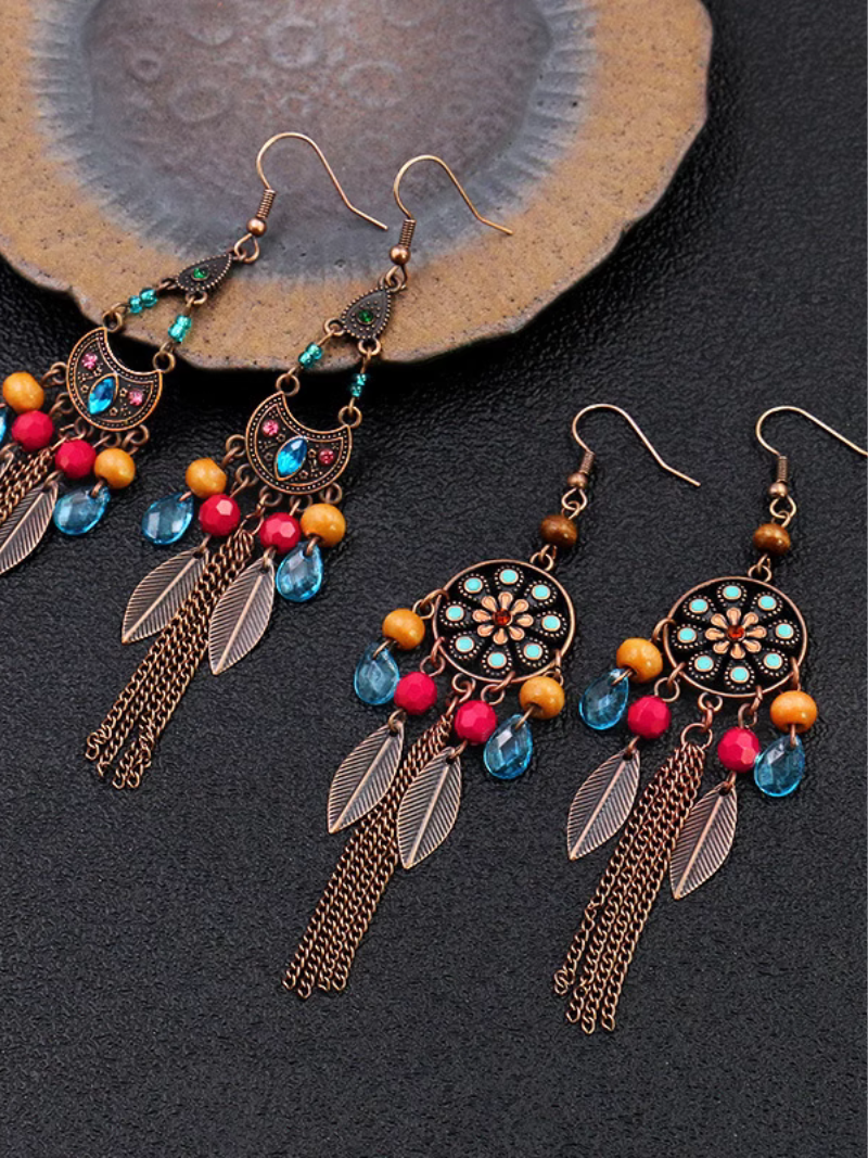 Boucles d'oreilles rétro Crystal Sparkle pour femmes