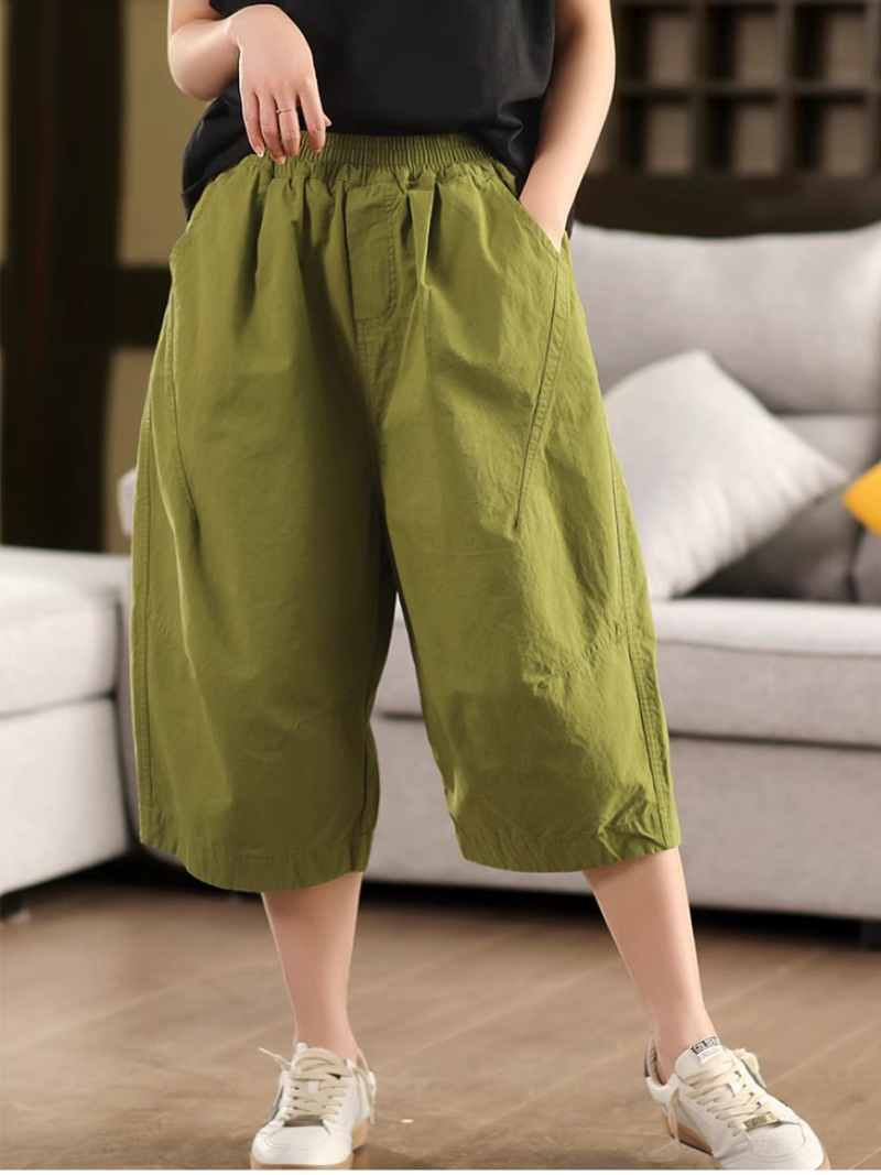 Women's Green Beautiful Loose Bottom 