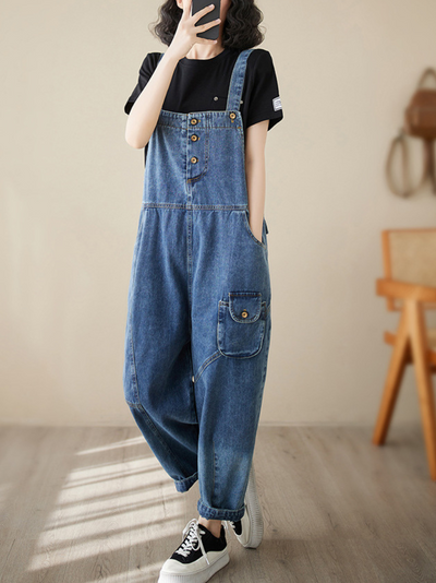 Women's High Waist Overall Dungarees