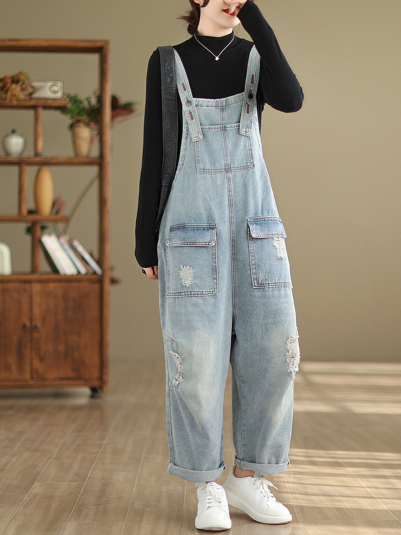 Women's light blue Dungaree