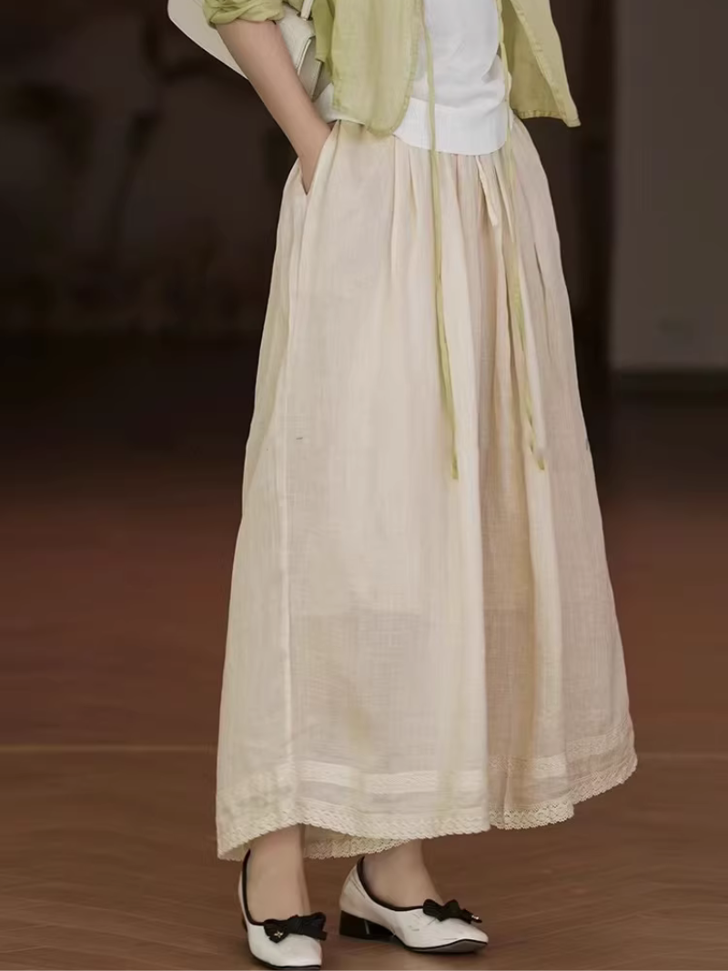  Women's White Loose Bottom