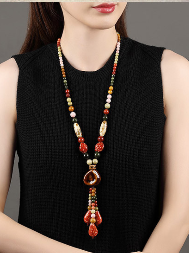 Collier de pendentif en cristal Boho Chic d'été pour femmes