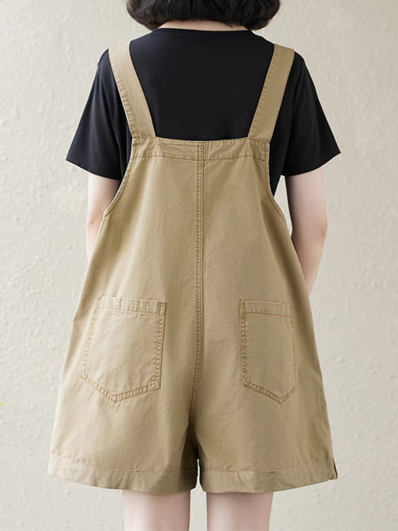 Dungaree de poche latérale polyvalente décontractée d'été pour femmes