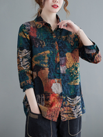 Chemise à col de polo boutonnée décontractée de femme