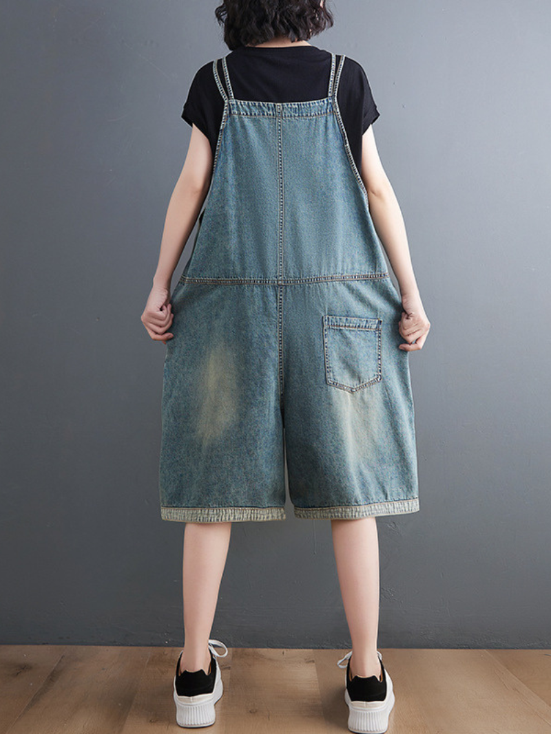 Women's Loose Short Overalls Dungarees