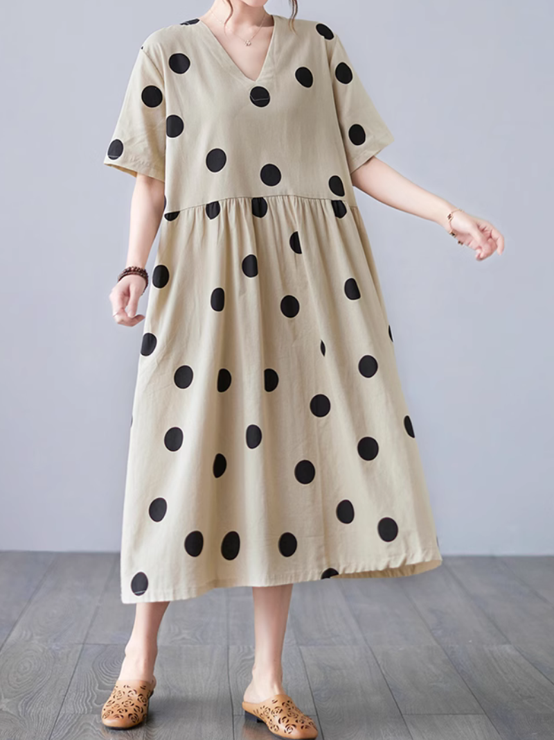 Women's A-Line Dot Dress