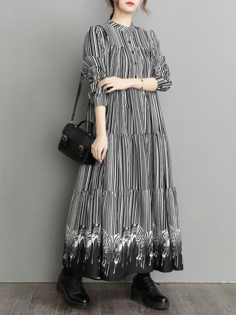 Women's Button-Up Maxi Shirt Dress