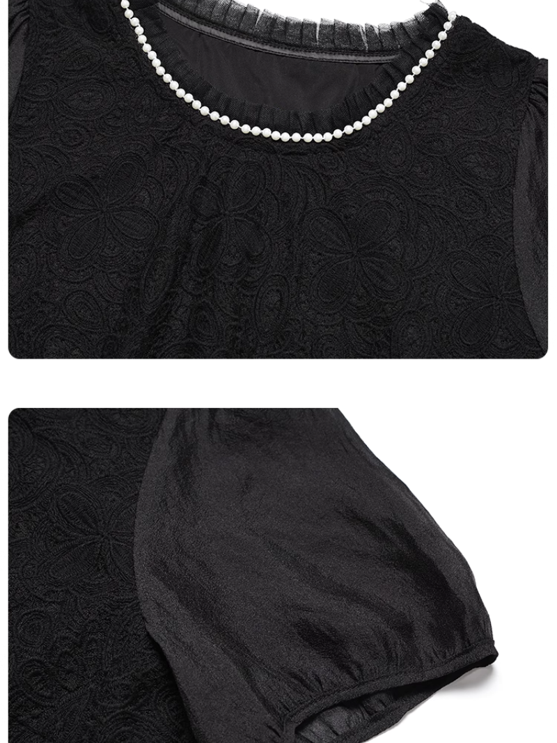 Women's Party Wear Embroidered Lace Chiffon Top