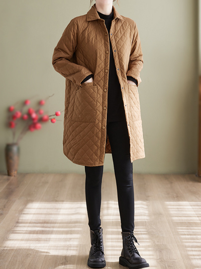 Women's Winter Collection Front Large Pockets Coat