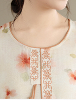 Sunlit Brunch Floral Blouse — Breathable Cotton-Linen, Effortlessly Polished Everyday Comfort