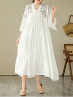 Sunlit Ease Day-to-Night Dress — Tiered Boho Maxi in Cotton Blend
