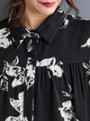 Women's Lightweight Print Casual Button-Up Trendy Tops