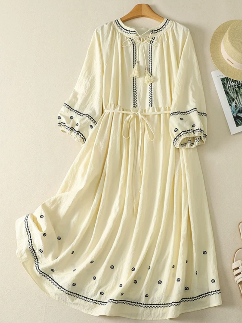 Breezy Weekend Boho Midi Dress — Embroidered, Flowing and Effortlessly Flattering