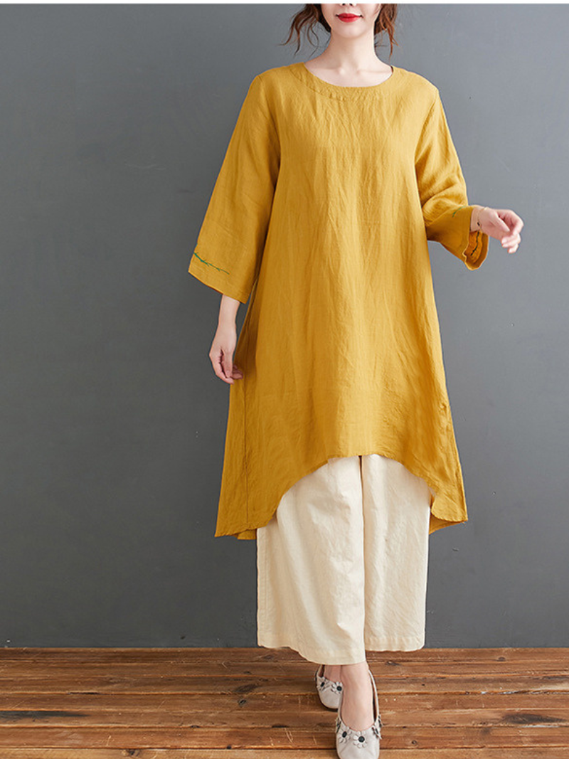 Women's Summer Lightweight Simple Midi Skirt A-line Dress