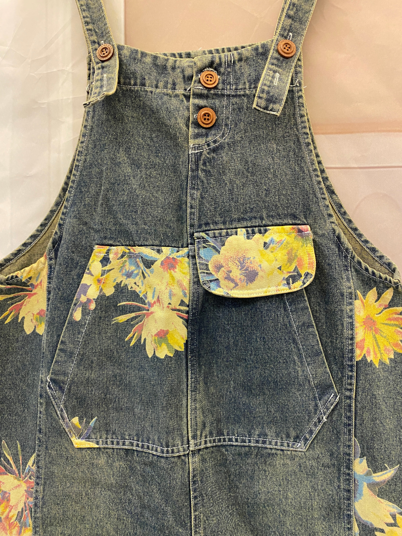 Button Closure Straps Overall