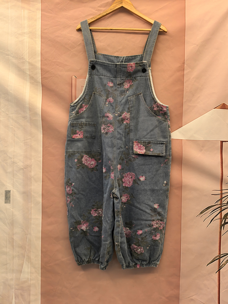 Hey Women's Denim High Taist Loose Baggy Dungaes