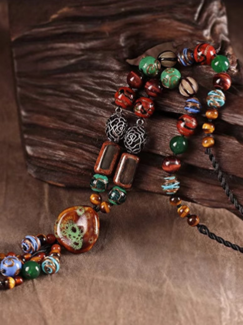 Collier de pendentif en cristal Boho Chic d'été pour femmes