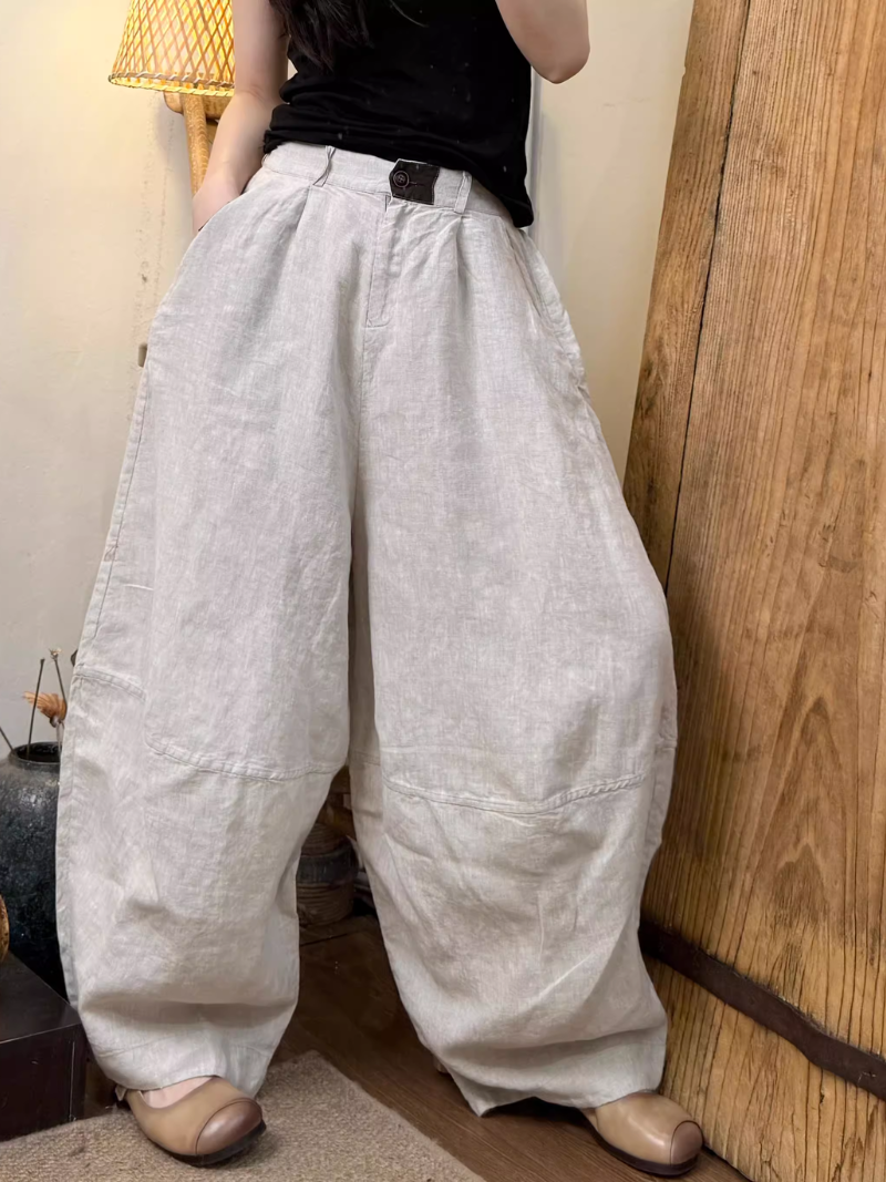 Women's White Loose Bottom 