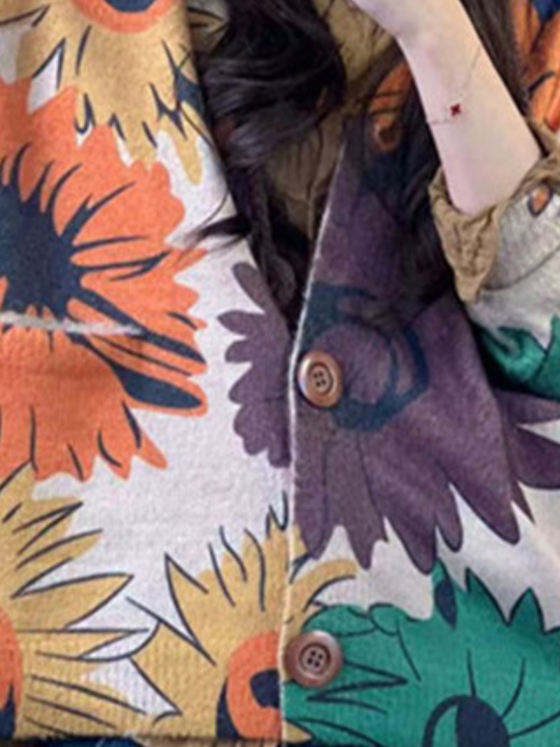 women large flower cardigans