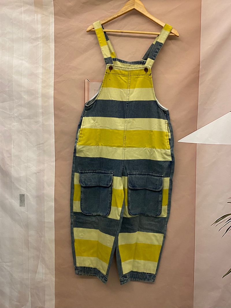 Yellow High Waist Dungaree 