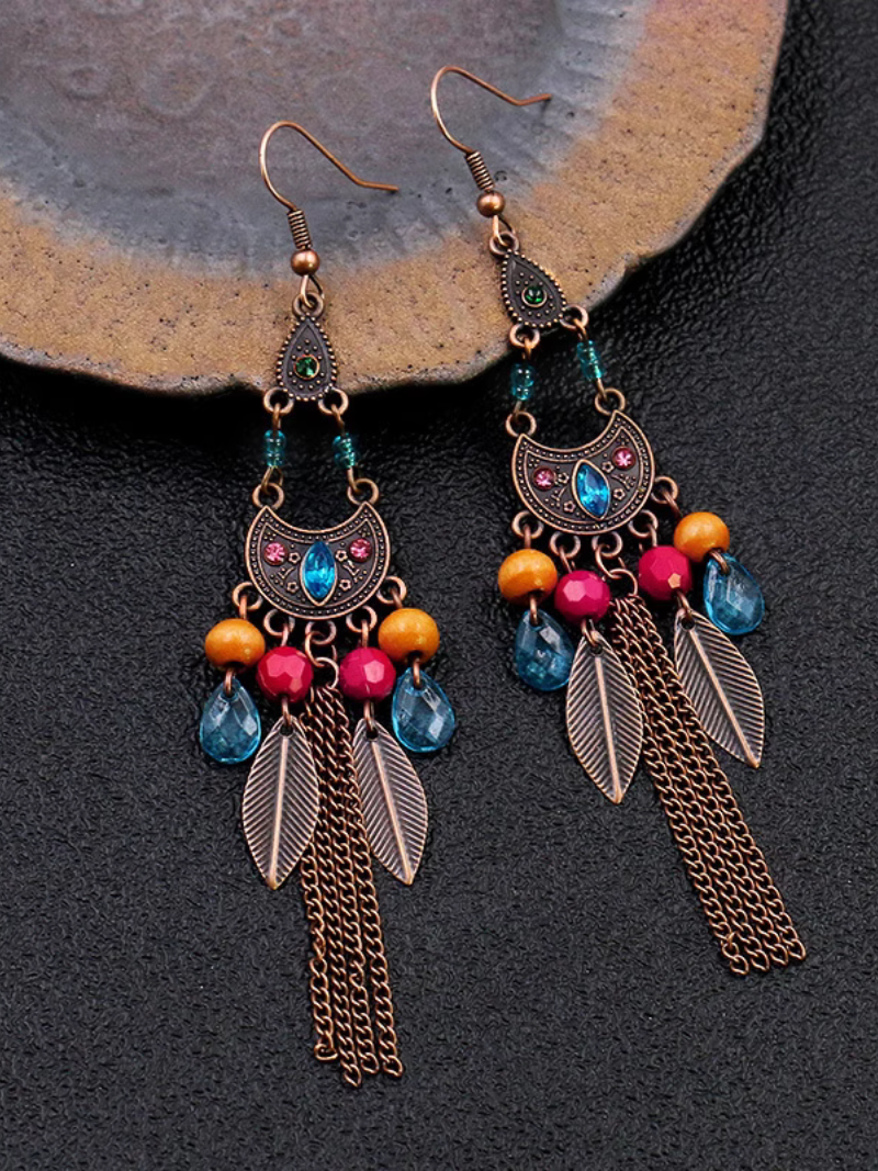 Boucles d'oreilles rétro Crystal Sparkle pour femmes