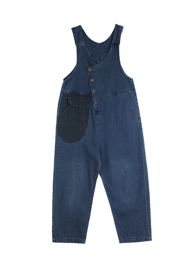 Poches longues pour femmes salopettes en coton denim