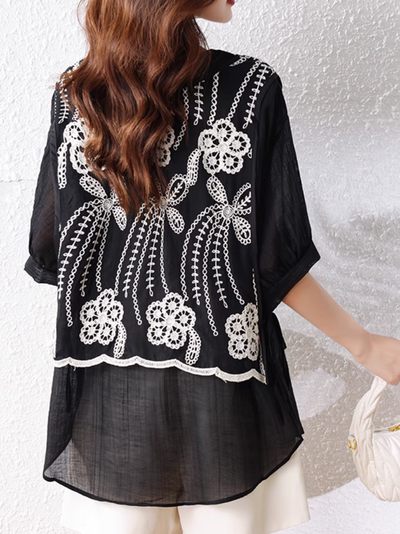 Women's Stylish Loose Good-Looking Embroidery Top