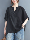 Women's Black  Striped Tops