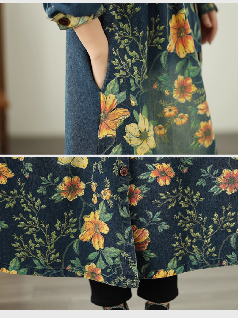 Patchwork d'été pour femmes imprimées décontractées en denim