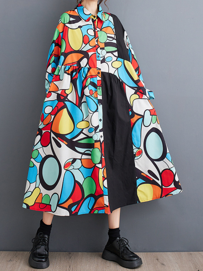 Women's White A-Line Shirt Dress