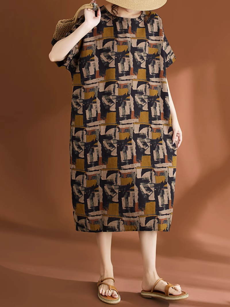 Women's  Summer Casual & Trendy Printed Midi-Dress