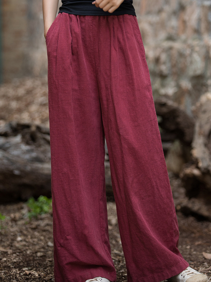  Women's Maroon wide-leg Bottom 