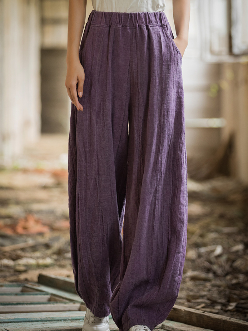  Purple Loose wide-leg pants 