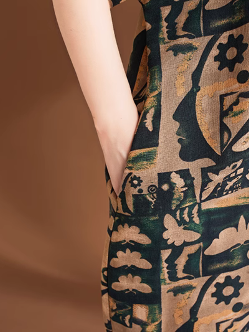 Women's Beautiful & Unique Summer Printed Midi-Dress