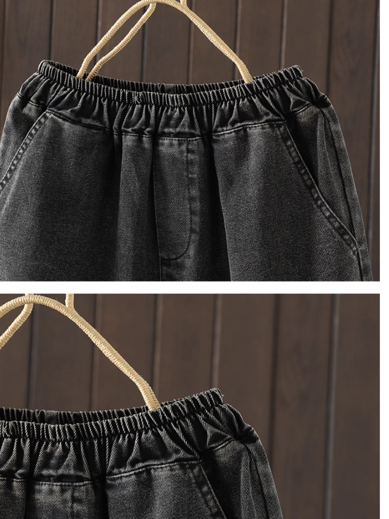 Artful Patchwork Relaxed Tapered Denim Cotton Women’s Jeans