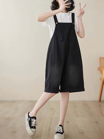 Women's Summer Comfort Outdoor Short Pockets Overalls Dungarees