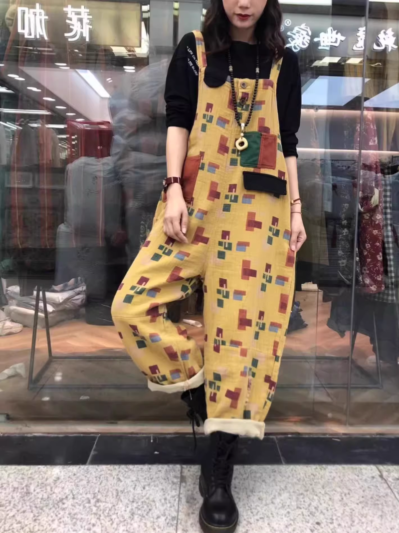 Women's Yellow Colored Overall