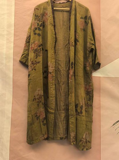 Cooles und bequemes, bedrucktes, lockeres Cardigan-Kleid für den Sommer für Damen