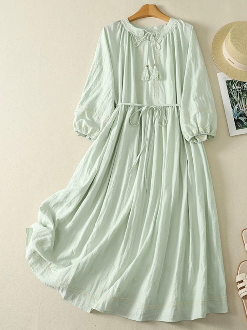 Breezy Weekend Boho Midi Dress — Embroidered, Flowing and Effortlessly Flattering