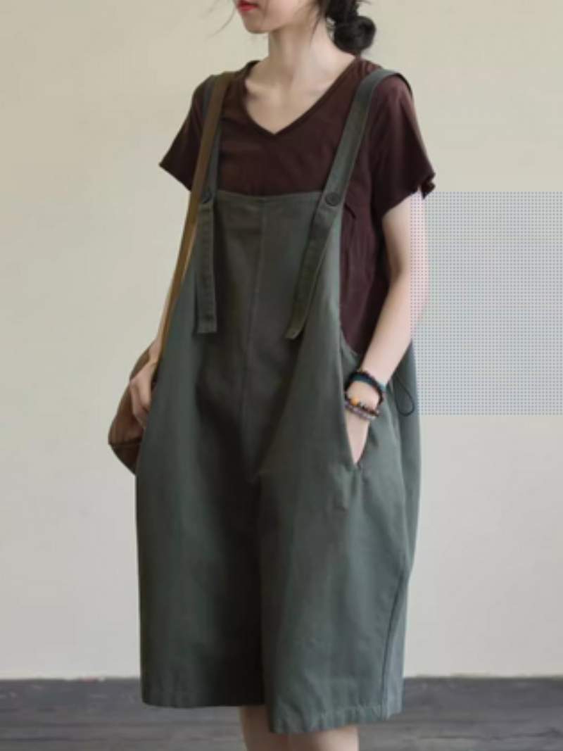 Women's Loose Casual Cool Wide Leg  Bib's Overalls Dungarees