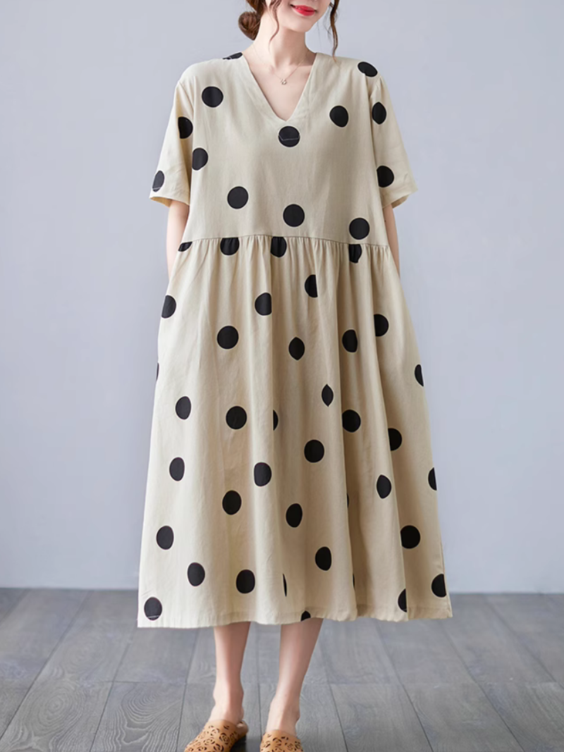 Trendy A-Line Dot Dress