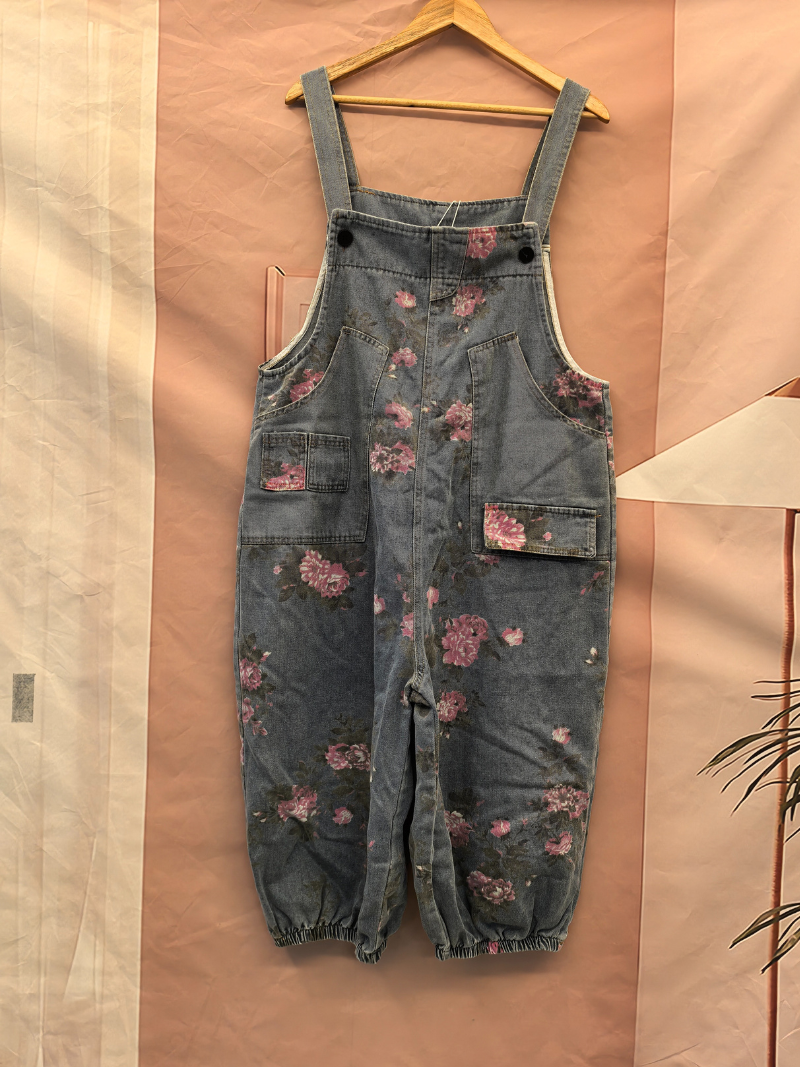 Hey Women's Denim High Taist Loose Baggy Dungaes