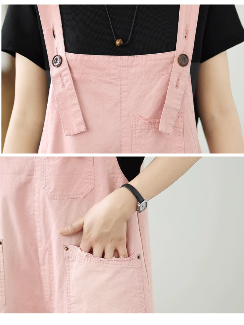 Women's Retro  Pink Dungaree 