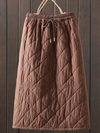 Women's Cozy and Stylish Winter Elastic Waist Quilted Skirt