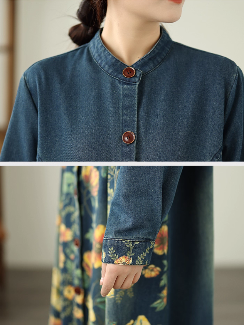 Patchwork d'été pour femmes imprimées décontractées en denim