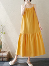 Women's Casual Summer Vibes Loose Solid Color A-Line Dress