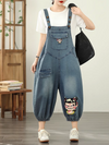 Women's  Beautiful & Light Wash Boho Bloom Dunagrees